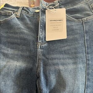 Dressed Poppy Women's Dark Blue Flare Jeans